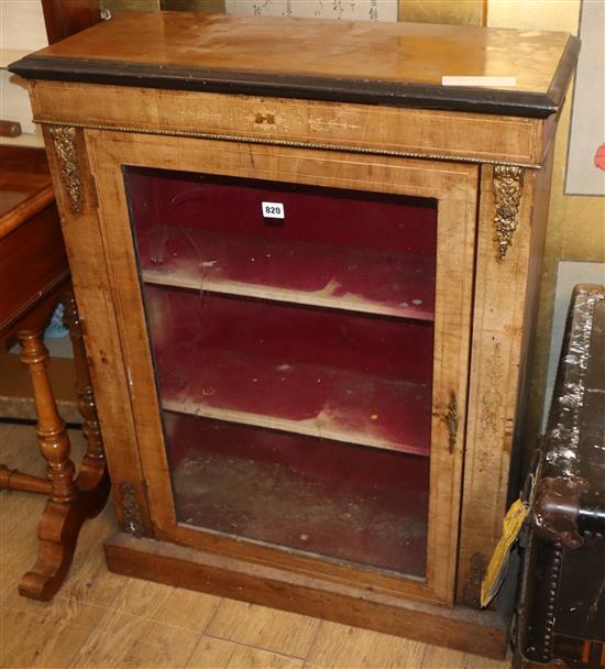 A late Victorian walnut pier cabinet W.75cm